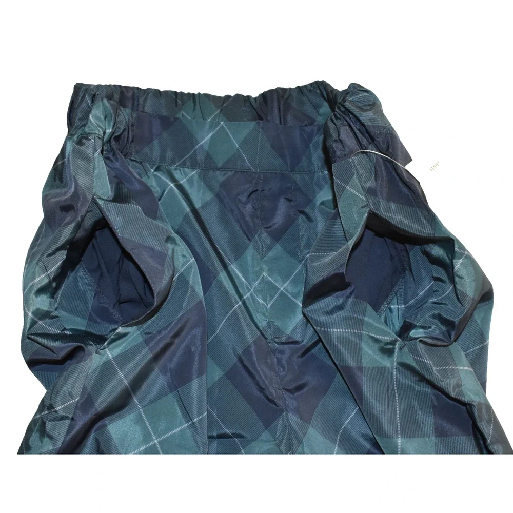 A5 NWT MAEVE Taffeta Printed Plaid Blue Motif Cropped Wide Leg Pants Size M